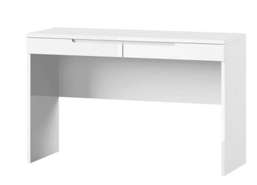 Santino White High Gloss 2-Drawer Dressing Table & Desk with Cable Management - UK Luxury Furniture